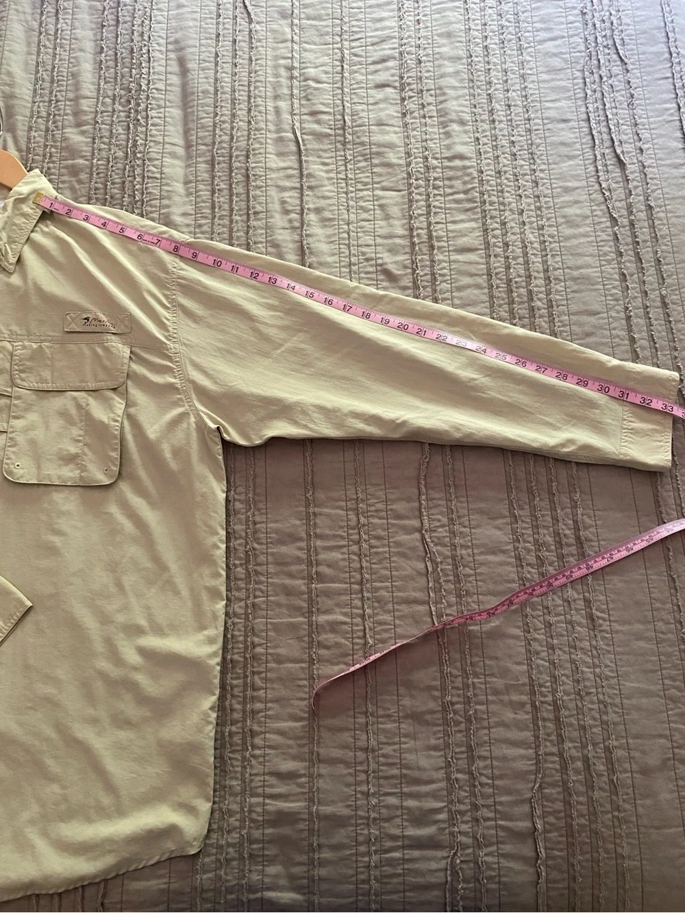 Marlin - Khaki Colored Long Sleeve Button Fishing Shirt - size XL (mens) - Picture 11 of 14